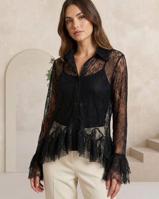 Luna Lace Shirt 'Black'
