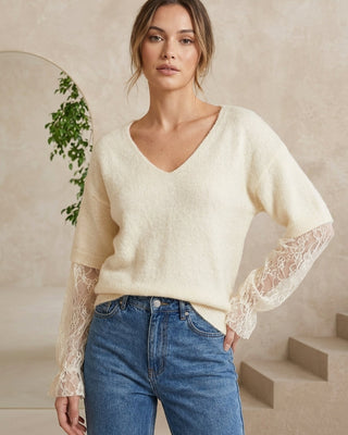 Carol Wool Knit Jumper 'Cream'