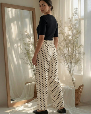 Dorothy Polka Dot Trousers 'Black & White'