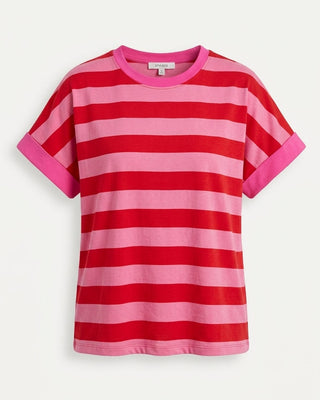 Lolly Striped T-Shirt 'Baby Pink & Red'
