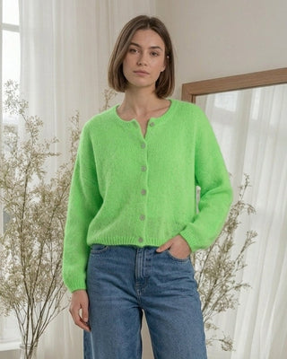 April Cardigan 'Neon Green' kid mohair / wool