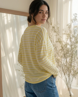 Lindsey Striped Sweatshirt 'Cream & Lemon'