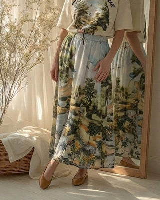 Copacabana Linen Mix Skirt 'Multicoloured'