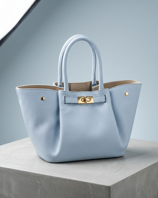 Margot Real Leather Handbag 'Baby Blue'