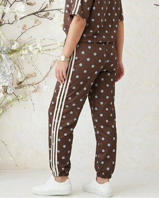 Magnolia Polka Dot Trousers 'Brown & Baby Blue' LIVE