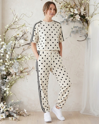 Magnolia Polka Dot Trousers 'Off White & Black' LIVE