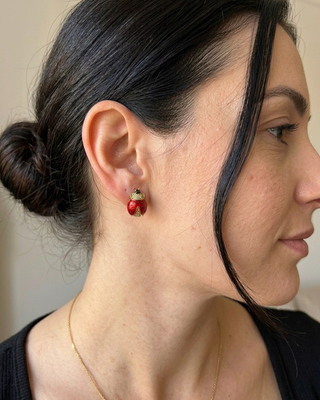 Ladybug Golden Stainless Steel Earring