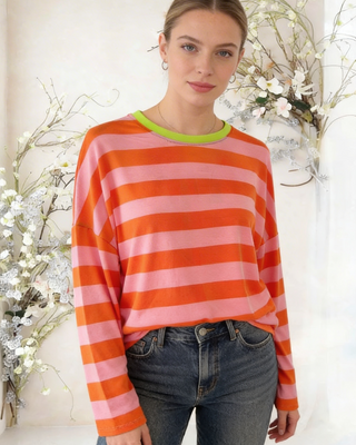 Winnie Striped Top 'Orange/Baby Pink/Neon' LIVE