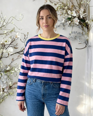 Winnie Striped Top 'Navy/Baby Pink/Lemon'