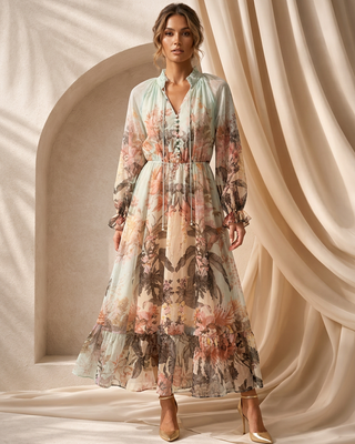Lorelai Long Dress 'Multicoloured'