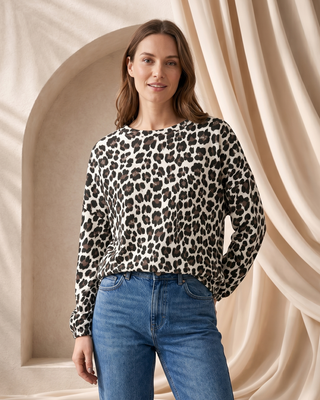 Iconic Sweatshirt 'White/Leopard'