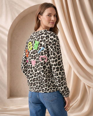 Iconic Sweatshirt 'White/Leopard'
