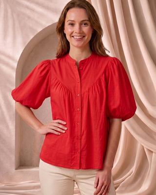 Emma Short Sleeves Top 'Tomato Red'