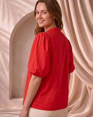Emma Short Sleeves Top 'Tomato Red'