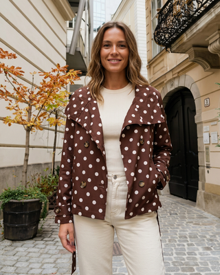 Magnolia Polka Dot Trench 'Brown & Cream'