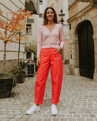 Astrid Striped Trousers 'Pink & Neon Orange'