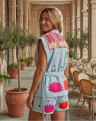 Brazil Embroidered Jacket 'Baby Blue Denim'