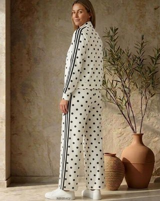 Magnolia Polka Dot Set (Bomber & Trousers) 'White & Black'