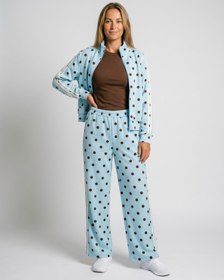 Magnolia Polka Dot Set (Bomber & Trousers) 'Baby Blue & Brown'