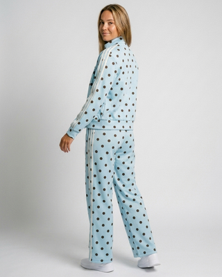 Magnolia Polka Dot Set (Bomber & Trousers) 'Baby Blue & Brown'
