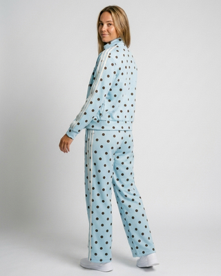 Magnolia Polka Dot Trousers 'Baby Blue & Brown'