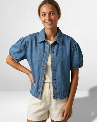 Saffron Short Sleeves Jacket 'Classic Denim'