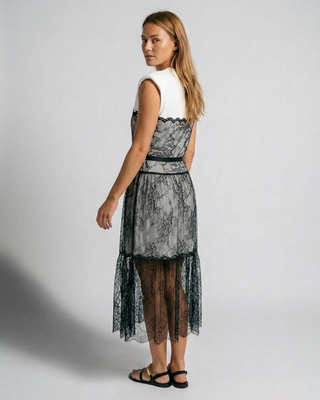 San Marino Scuba Lace Dress 'Black & White'