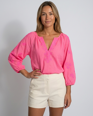 Milano Cotton Blouse 'Neon Pink'
