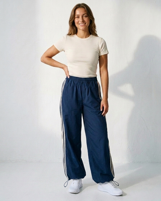 Ruby Cotton Stripes Sweatpants 'Navy'