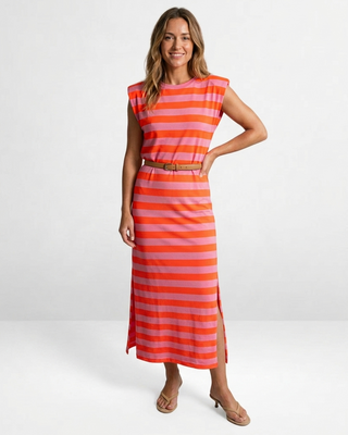 Lolita Striped Dress 'Neon Orange & Pink'