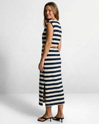 Lolita Striped Dress 'Navy & Cream'