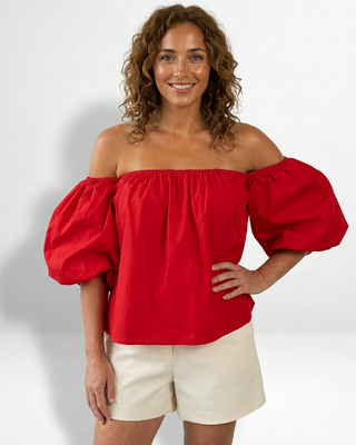 Brooke Off The Shoulder Blouse 'Red'