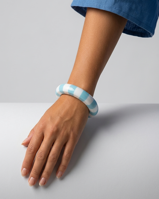 Isla Striped Bracelet 'White & Blue'