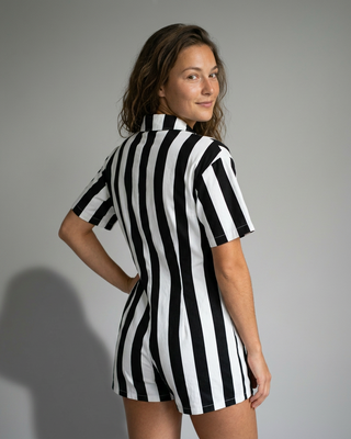 Astrid Striped Playsuit 'Black & White'