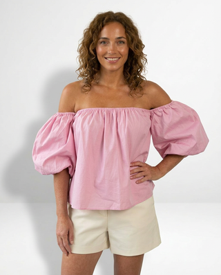Brooke Off The Shoulder Blouse 'Baby Pink'
