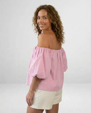 Brooke Off The Shoulder Blouse 'Baby Pink'