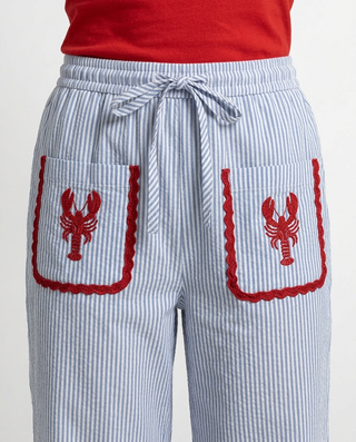 Marella Cotton Striped Trousers 'Blue/White/Red'