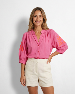 Candy Cotton Neon Blouse 'Pink/Neon Orange'