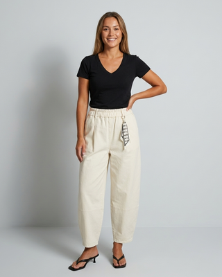 Coco Balloon Leg Trousers 'Cream'