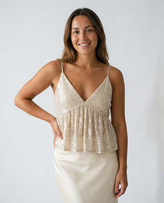 Lumiere Sequins Camisole 'Beige'