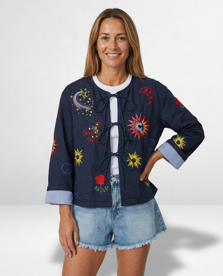 Palma Embroidered Jacket 'Navy'