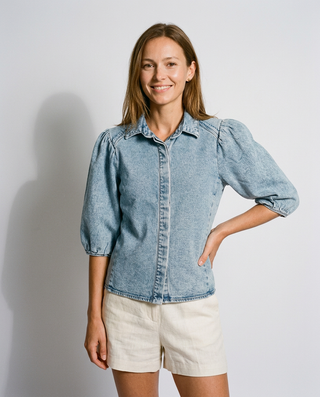 Juliette Puff Sleeves Jacket 'Denim'
