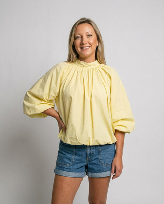 Hazel Puff Blouse 'Lemon'