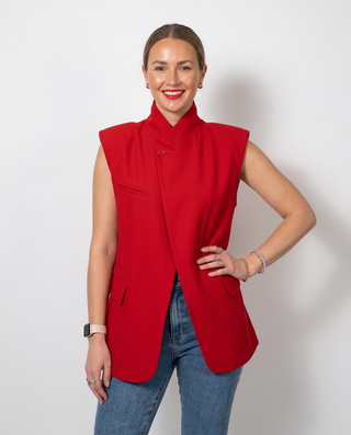 Lora Sleeveless Blazer 'Red'