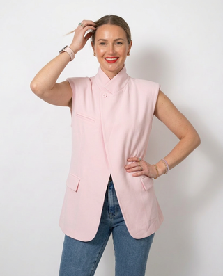 Lora Sleeveless Blazer 'Pale Pink'