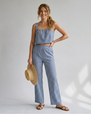 Azura Checkered Ensemble 'Cream & Navy' LIVE