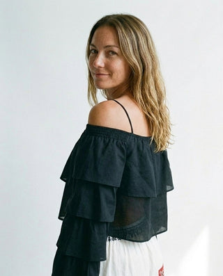 Malibu Frilled Top 'Black' LIVE