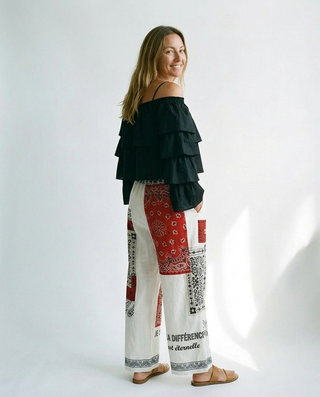 Souk Linen Trousers ' Multicoloured' LIVE