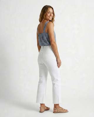 Zena Cropped Flared Jeans 'White' LIVE