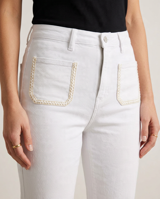 Zena Cropped Flared Jeans 'White' LIVE